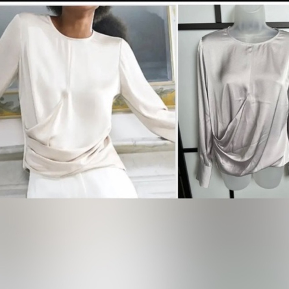 Express Elegant Cream Women's Satin Top.‎ Size M